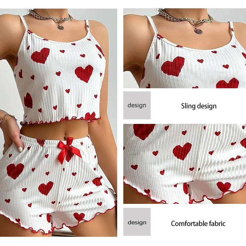 cozy heart summer nightwear