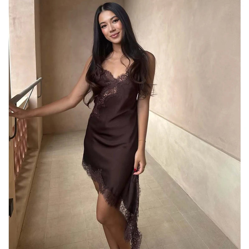 MUJER Lace Slip Mini Dress