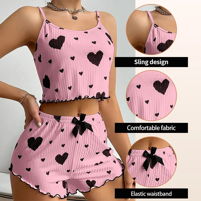 cozy heart summer nightwear