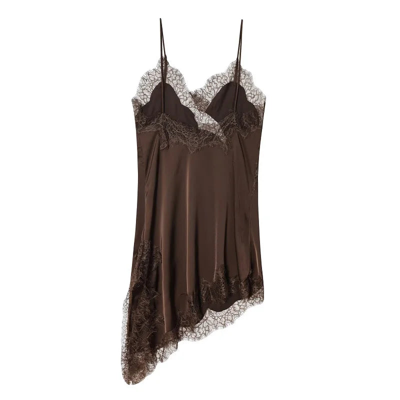 MUJER Lace Slip Mini Dress